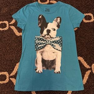 Girls L Time2Shine Dog Bow T-Shirt